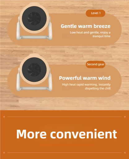 Portable desktop electric heater suitable for home and office use Mini fan heater suitable for desktop use and foot warmer