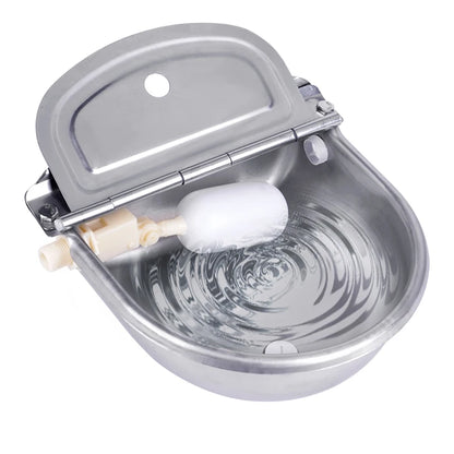 Stainless Steel Cow Water Bowls Automatic Drinking Bowls with Float Bowl Water Outlet for Dog Cattle Sheep Drinker Farm Supplies