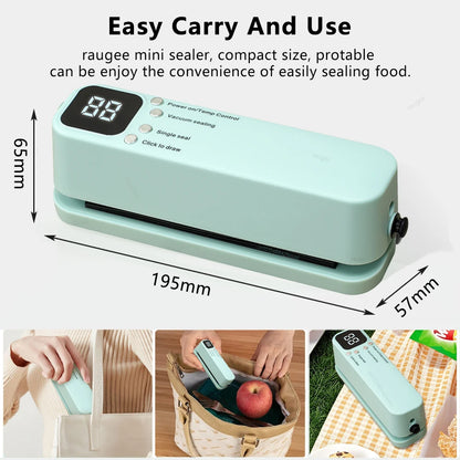 Mini Vacuum Bag Sealer Plastic Bags Sealer Food Packaging Bag Sealing Machine Rechargeable Vacuum Sealer Pump Electric Air Pump