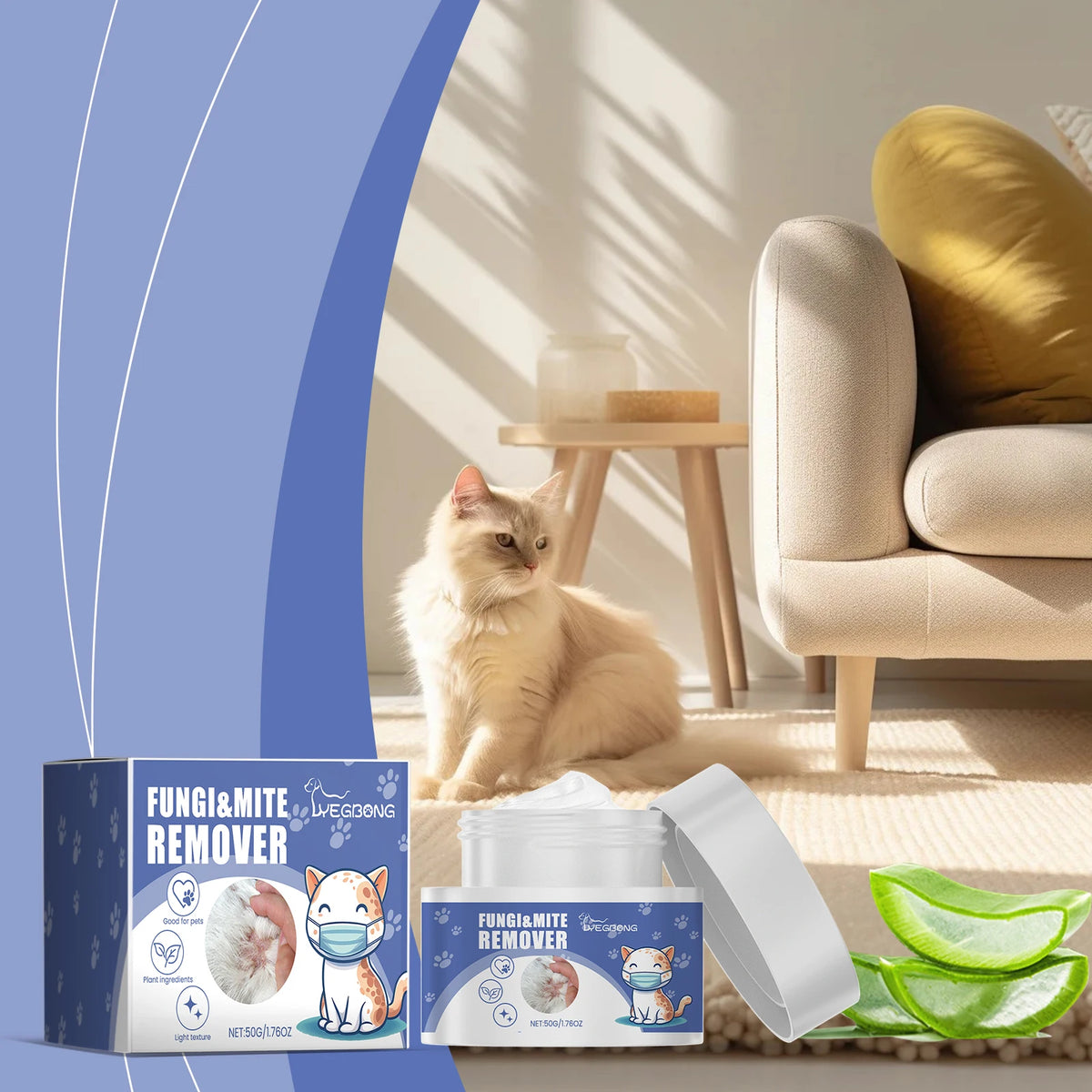 Pet Mite Removal Cream Effectively Combat Mites Quickly Clean Pets Skin Relieve Skin Itching and Discomfort Fungi & Mite Remover