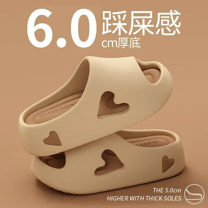 Summer Indoor Outdoor Women Sandal Platform Style Soft EVA Non Slip Love Design Home House Slippers Beach Slides Flip Flops shoe