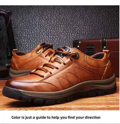 Men's Outdoor Sports Casual Climbing Shoes Winter Fleece Low Help Cotton Shoes Anti-slip Dad Shoes Large Size Men's Shoes