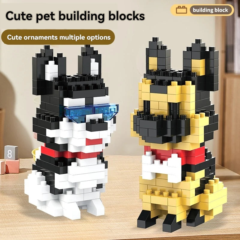 DIY Creative Micro Building Blocks Set  Dogs  Cartoon Character Models DIY Educational Toys For Children Birthday Gift