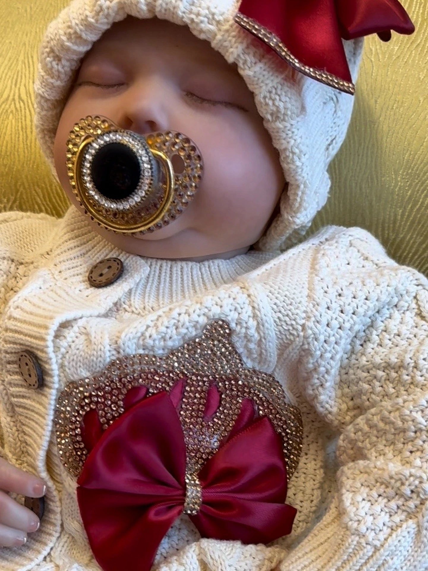 Dollbling Baby Boys' Knit Ribbed Romper Jumpsuit with Bodysuit and Hat 3pcs Set Newborn Cotton Knitted Sweater Romper Suit