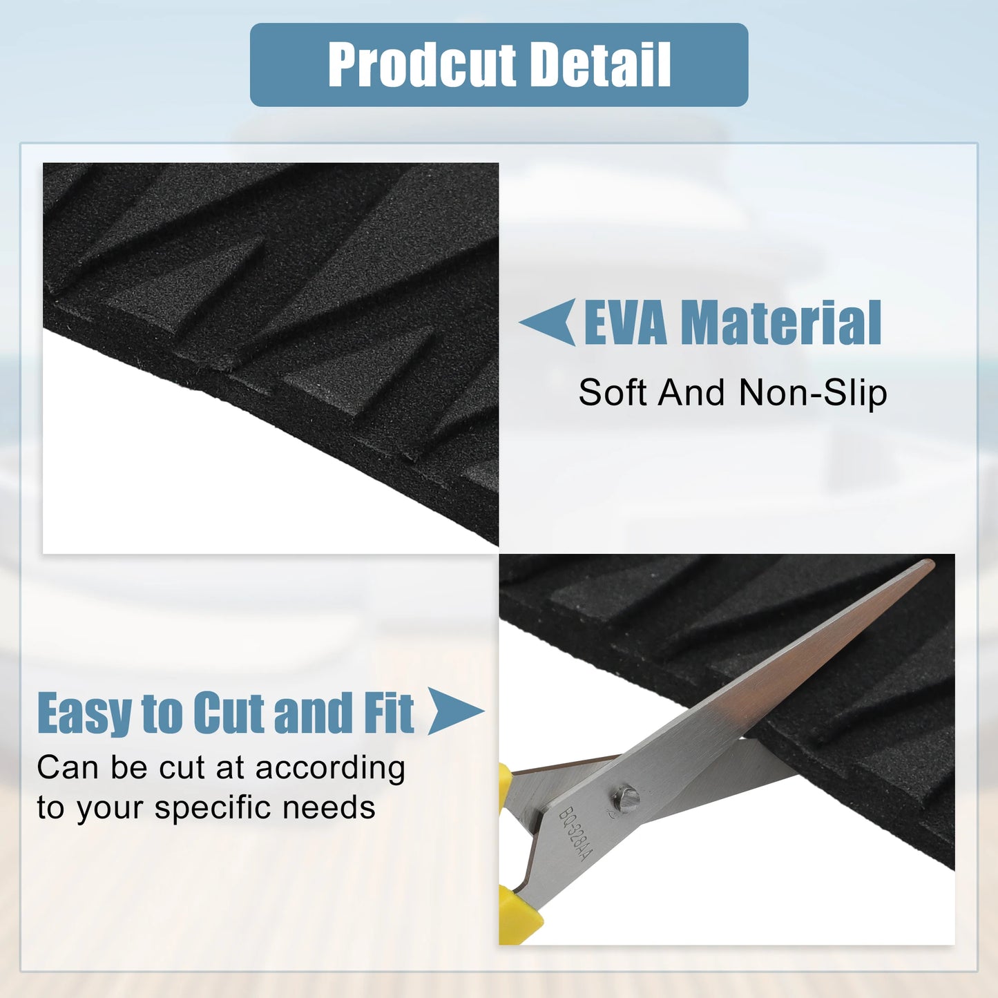 Uxcell 1200X300X6mm EVA Faux Teak Decking Sheet Carpet Non-Slip Self-Adhesive  for Boat Yacht Marine Deck Pad RV Car Flooring