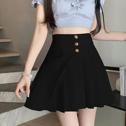 Black Pleat Skirts for Woman White High Waist Pleated Mini Clothes Short Kawaii Cute Women's Skirt Aesthetic Cheap Summer 2025 V