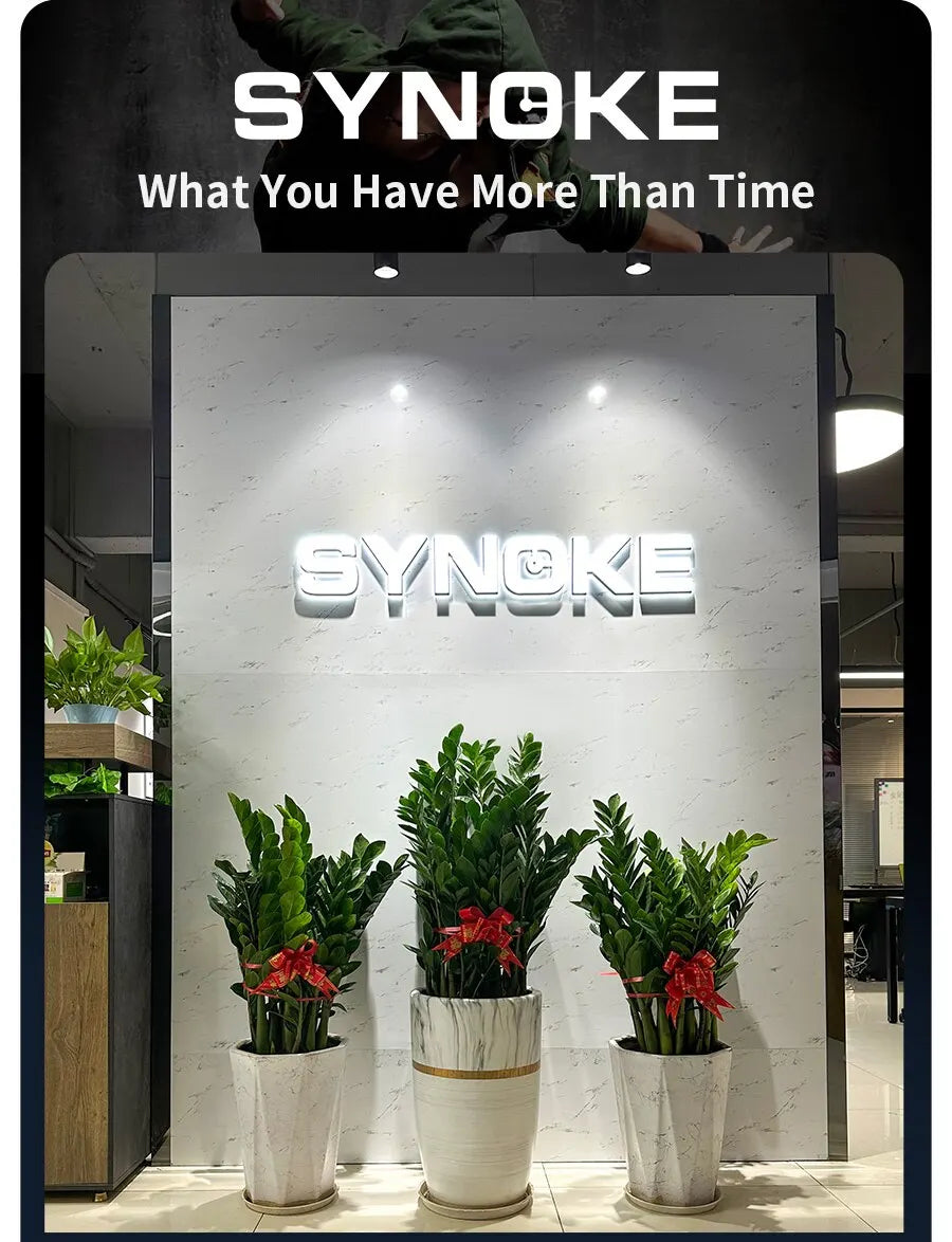 SYNOKE Men Digital Watch Sports Watches Timing Function Alarm Clock Waterproof 50M Digital Watch Military Clock Large Screen