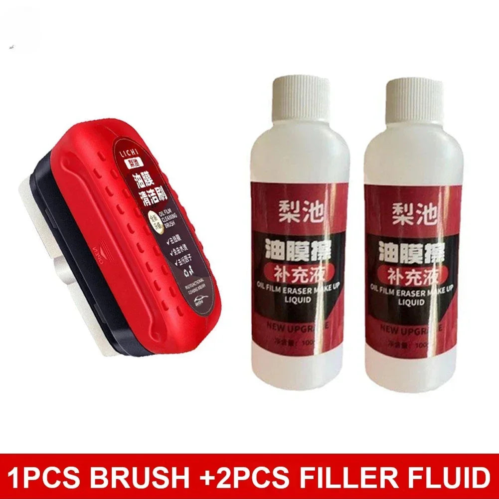 Car Windshield Cleaning Brush Glass Oil Film Remover Front Dashboard Side Window Rearview Mirror Cleaning Agent Water Repellent