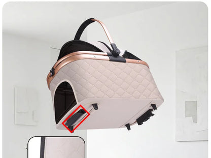 Pet Cart Dog Cat Teddy Baby Cart Outdoor Small Pet Cart Lightweight Foldable Outdoor Travel Stroller Carrier