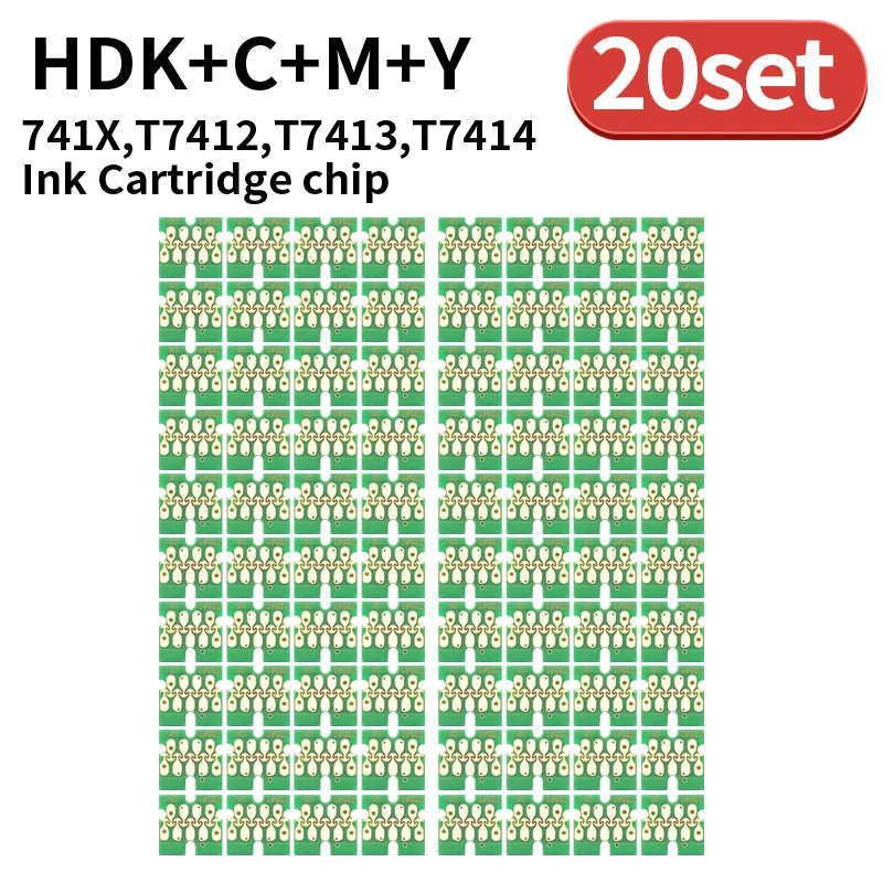 1set~50set T741X-T7414 T7411 T741X Ink Tank Chip For Epson SureColor F6200  F6270 F7270 F9270 F9300 F9330 F9340 F9360 F9370 CHIP