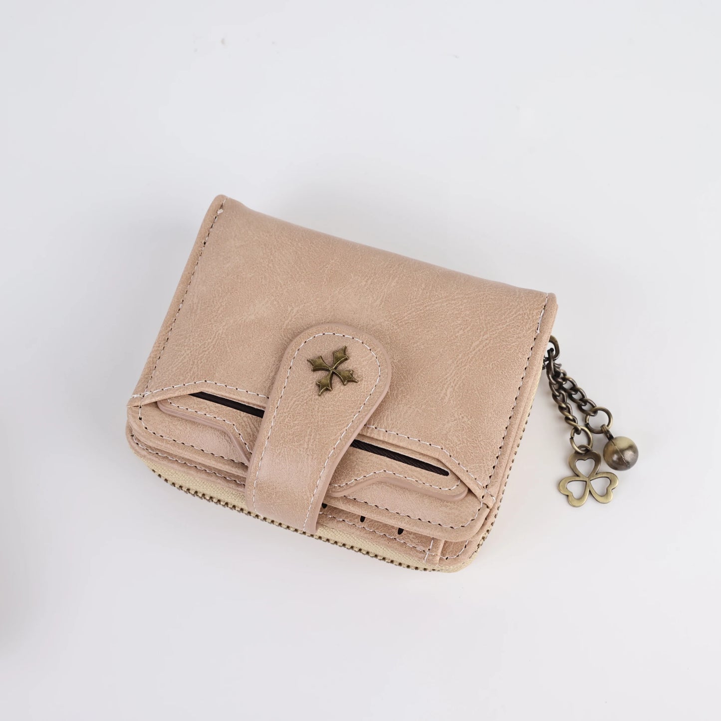 Women's short European and American fashion buckle wallet zipper coin purse