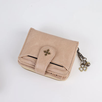 Women's short European and American fashion buckle wallet zipper coin purse