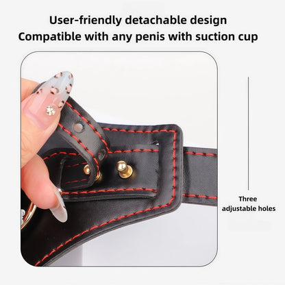 Wearable Strap On Dildo Harness Pants PU Leather Adjustable Pegging Harness Belt BDSM Bondage Underwear Sex Toy for Women Men