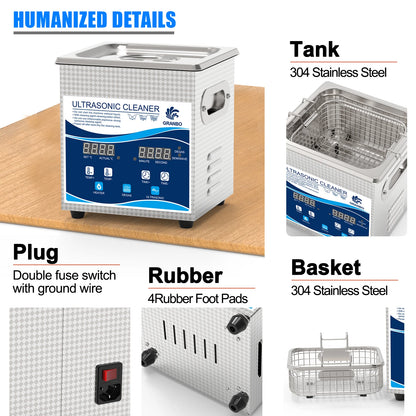 Ultrasonic Cleaner Glass Jewelry Watch Tools 1L 40KHz Ultrasonic Cleaning Machine 60W 120W Ultrasound Bath Degas Semiwave