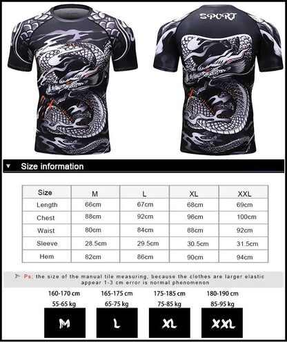 New Men Sports Jiu Jitsu BJJ Suit Gym Fitness Compression Clothes Running Jogging Sport Wear Exercise Workout Rashguard Tights