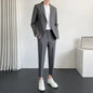 Men's Drapey Casual Suit Set Korean Style Loose Fit Spring Autumn Handsome Cool Trendy Light Mature Stylish Suit Jacket