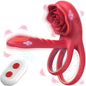 Male Penisring Delay Ejaculation Rose Lock Ring Vibrator G Spot Nipple Clitoral Stimulator for Women Sex Toys for Couple 18+