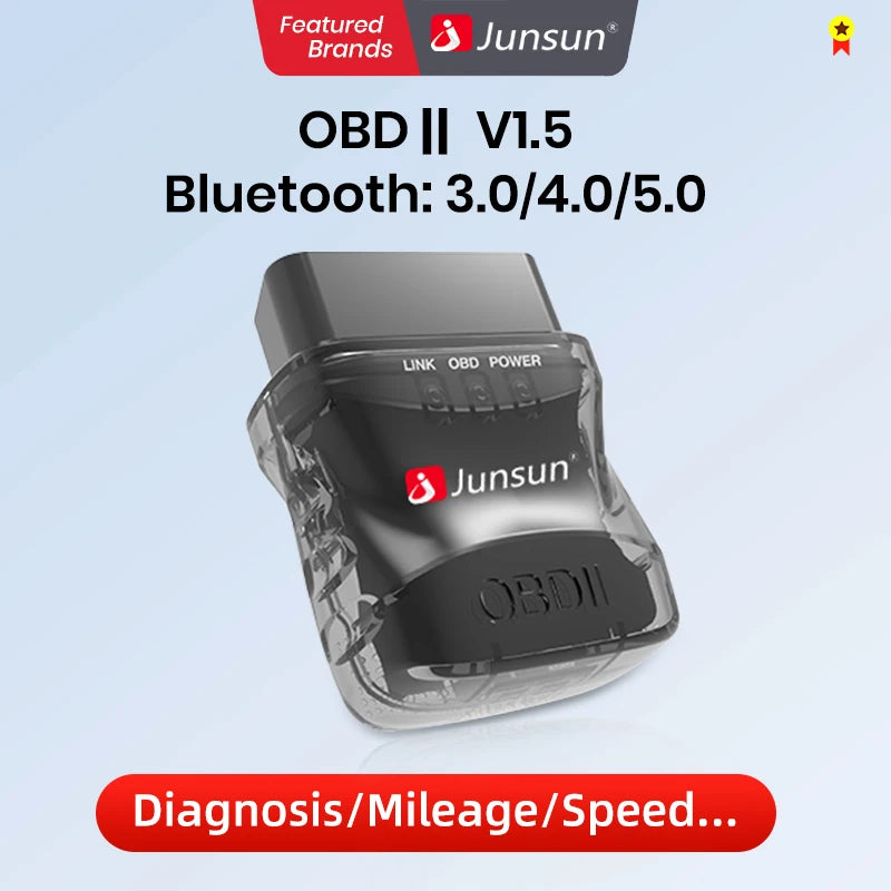 Junsun Mini Auto Scanner ELM327 Bluetooth 4.0 compatible OBD2 V3 Adapter Car Diagnostic Tool Scan Tool for Car Accessories