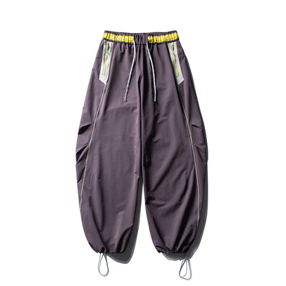 Men Women Splice Fashion Outdoor Loose Casual Lightweight Quick Dry Sports Cargo Baggy Pants Track Trouser Jogger Sweatpants