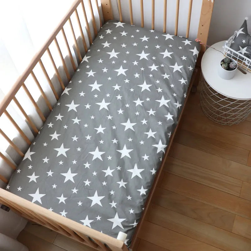 Baby Crib Fitted Sheet Newborns Bed Linen Children Cotton Cot Mattress Cover Protector For Toddler 130x70cm Allow Custom Size
