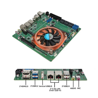 AMD Ryzen 7 5800H/5825U R9 5900HX 8-Bay NAS Motherboard 8*SATA 3*NVMe 2*2.5G LAN 2*DDR4 Gaming Firewall Mini ITX Mainboard PC