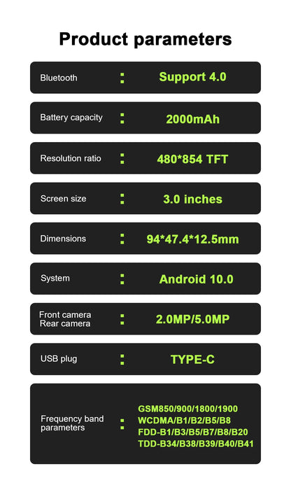 SERVO KING 9000 3.0" HD Display Small Smartphone Android 10.0 Network 4G LTE 2GB+16GB 2000mAh Face Recognition Mini Mobile Phone