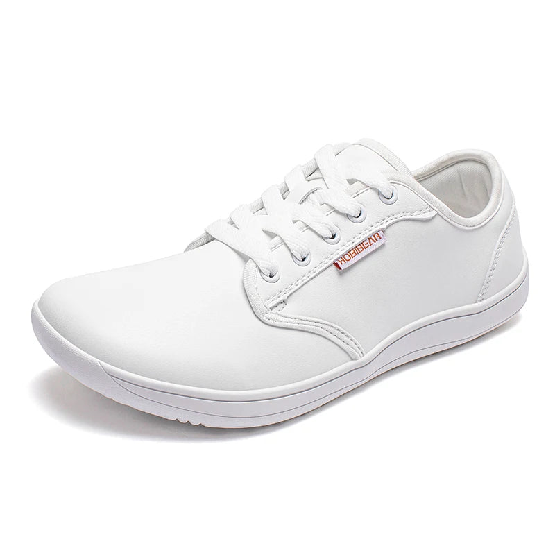 HOBIBEAR Unisex Wide Barefoot Shoes Women Men Zero Drop Minimalist Sneakers Artificial Leather Trail Walking Shoes