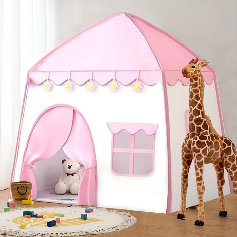 Large Pink Flower Princess Play Tent for Kids Perfect for Role-Playing and Dress-Up, Play Tent Playhouse Decor Durable Play Tent