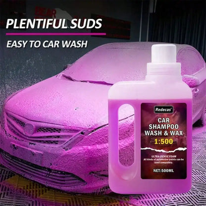 500ml Pink Foam Car Wash Soap, High-Concentration Wax Builds Ceramic Coating, Nourishes & Protects All Car Paint