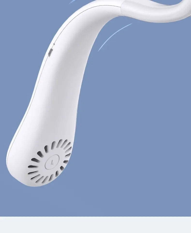 Portable Bladeless Neck Fan 3 Speed Adjustable Rechargeable Air Cooler Mini Hanging Neck Fan Long Battery Life for Summer Outdoo