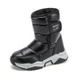 New Kids Snow Boots Winter High-top Warm Cotton Shoes for Children Boys Girls Warm Plush Lining Ankle Boots Anti-skid Waterproof