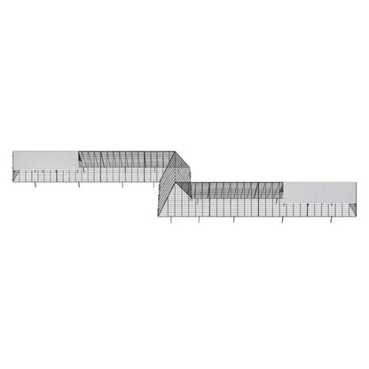 Portable Chicken Tunnel 729x200x61.5 cm, Outdoor Run with Corner Frame, 2 Sets, for Chickens Ducks Rabbits