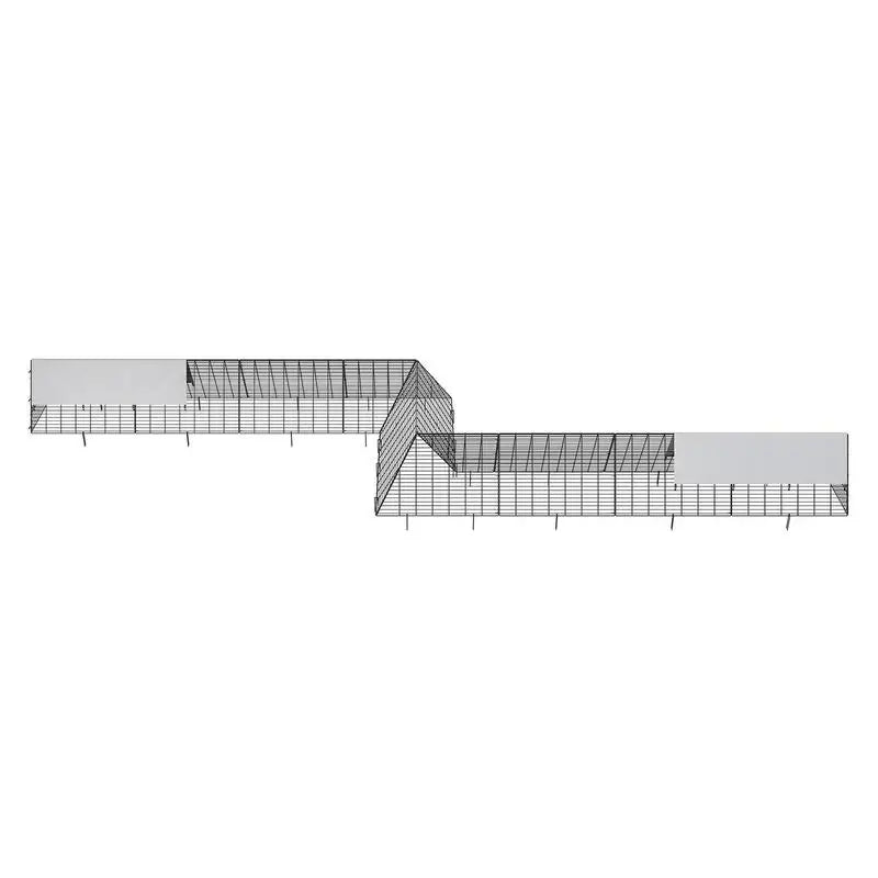 Portable Chicken Tunnel 729x200x61.5 cm, Outdoor Run with Corner Frame, 2 Sets, for Chickens Ducks Rabbits