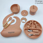11Pcs Silicone Feeding Sets For Baby Personalized Name Children's Tableware Suction Cup Plates Bowl Spoon Feeding Cups BPA Free