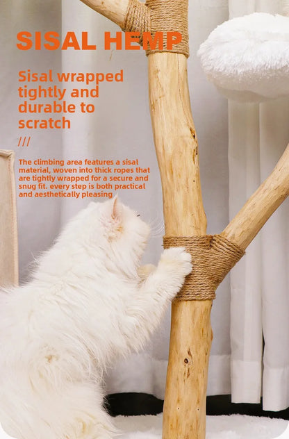 for Cloud Cat Climbing Frame Large Cat Tree Jumping Platform All-in-one Light-luxury Solid Wood Cat Shelf Nest