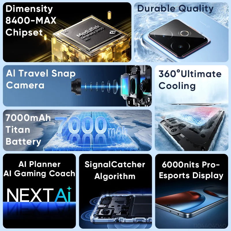 realme GT 7T Smartphone 5G MediaTek 8400-MAX 7000mAh Titan Battery 120W Ultra Charge 6.8'' 120Hz Display EU Version NFC