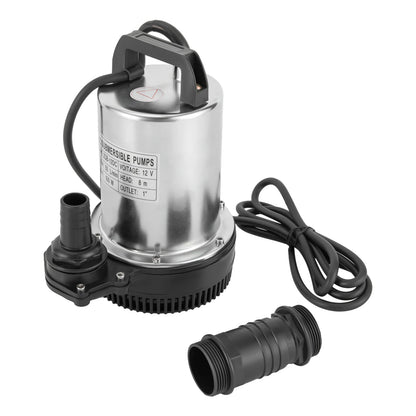 6000L/H Submersible Sewage Pump, 12V DC Sewage Dirty Water Pump 160W Stainless Steel Durable Drain Septic Sump Celler Pump