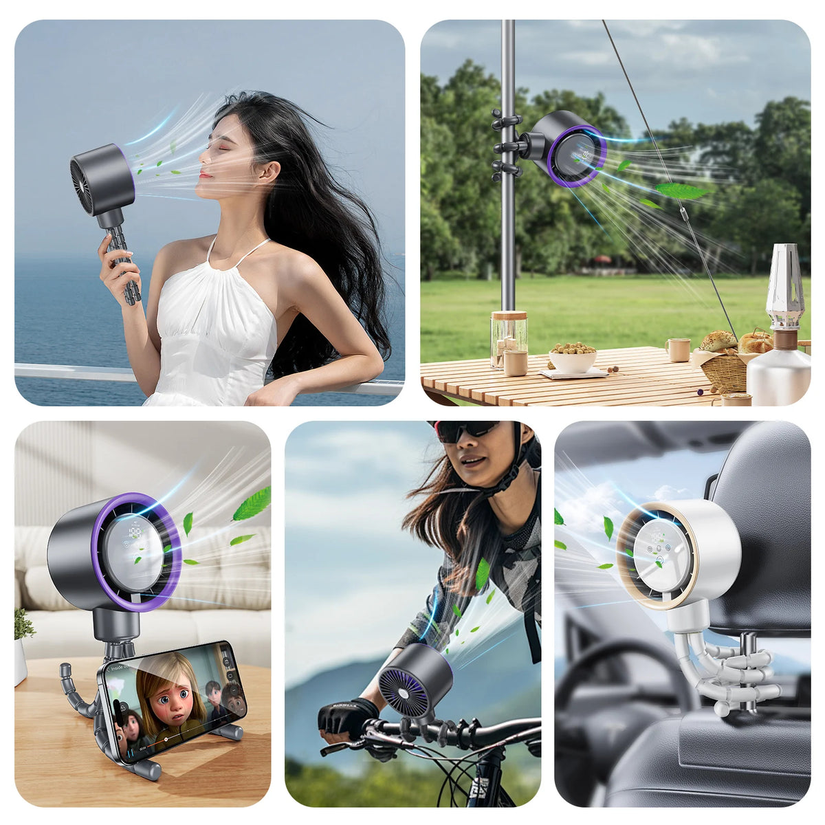 Eary Portable Desk Octopus Fan With 4000mAh Battery 100 Speeds Wind Digital Display Stroller Fan Personal Summer Air Cooling Fan