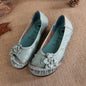Vintage Flower Moccasins Woman Genuine Leather Ballet Flats Ladies Hollow Slip Ons Women's Luxury Loafer Purple Walking Shoes 42