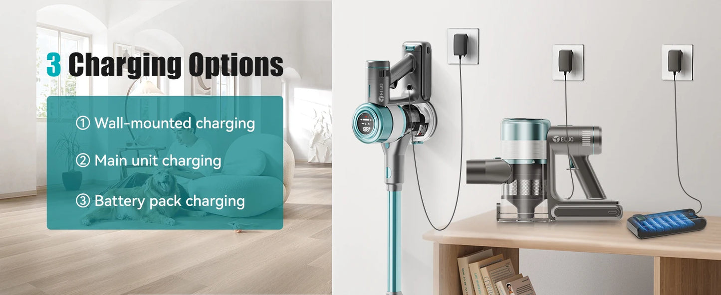 Wireless Vacuum Cleaner, Upgraded Version of Household Green Light Anti Entanglement Floor Brush, Automatic Dust Sensing, Suitable for Hardwood Floors, Carpets, Tiles, Suitable for Hardwood Floors, Carpets, Tiles