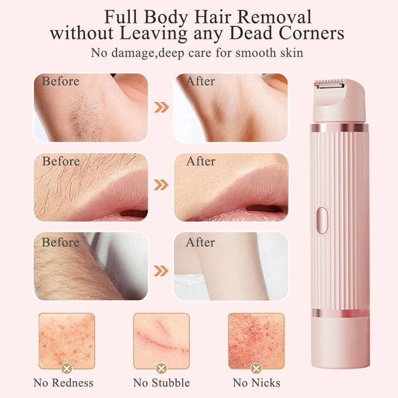 Electric Razor for Women Bikini Underarm Lady Facial Razor Waterproof Double Head Hair Removal Epilator Electric Female Trimmer