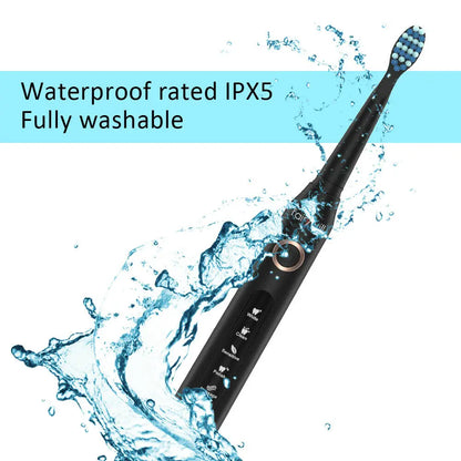 Fairywill FW507 Electric Sonic Toothbrush USB Charger Tooth 8Brush Replacement Waterproof Electronic Toothbrush with Travel Case