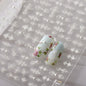 1pcs 5D Diamond Japanese White Lace Bow Nail Art Stickers Pearl Rhinestones Nail Decoration Adhesive Decals Slider DIY Accessory