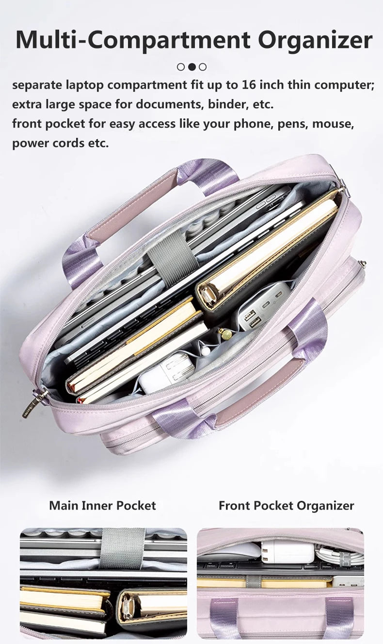 Laptop Shoulder Bag 13.3 15.6 inch for Women Notebook Briefcase Handbag for Macbook Pro 14 16 M4 M3 Air 15 Huawei Xiaomi Dell HP