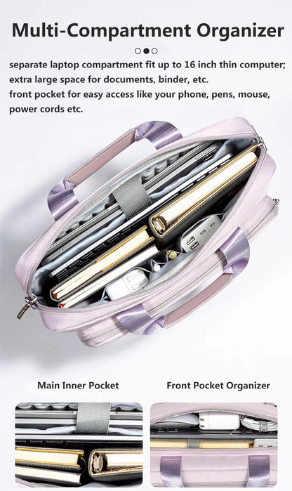 Laptop Shoulder Bag 13.3 15.6 inch for Women Notebook Briefcase Handbag for Macbook Pro 14 16 M4 M3 Air 15 Huawei Xiaomi Dell HP