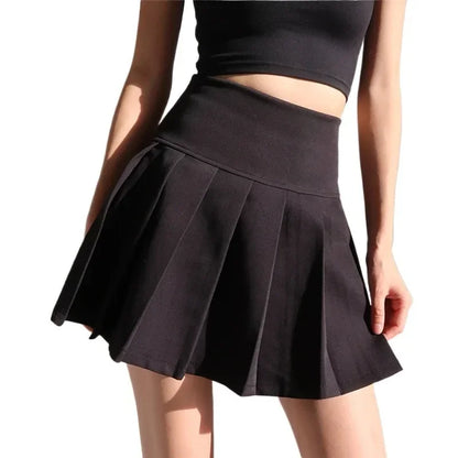 Mini Skirts Womens 2024 Summer Japanese School Pleated Skirts High Waist Kawaii Cute Skirt Uniform Harajuku