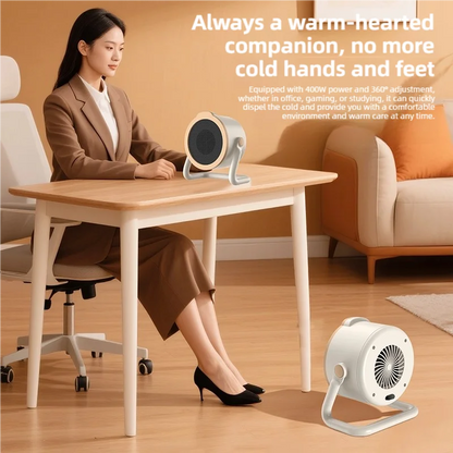Portable desktop electric heater suitable for home and office use Mini fan heater suitable for desktop use and foot warmer