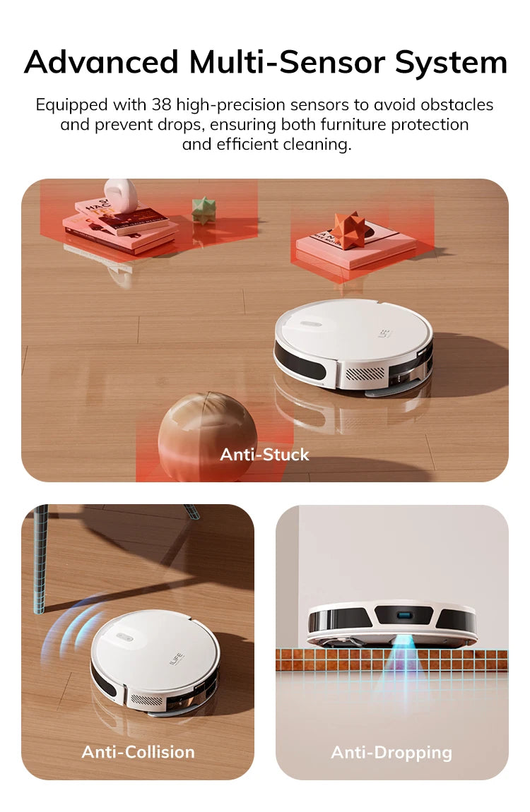 ILIFE V20 Robot Vacuum Cleaner, 5000Pa Suction, SOF LiDAR Smart Navigation, APP Control, Customizable Cleaning, Self Charging