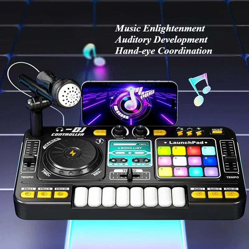 Simulation DJ Mixer Controller Kids Toys Multifunctional Music Effect Children Toy Electronic Musical Instrument Game Birthday Gifts Toys for Boy Girls Chirstmas Gifts Ship From Germany Fast Delivery