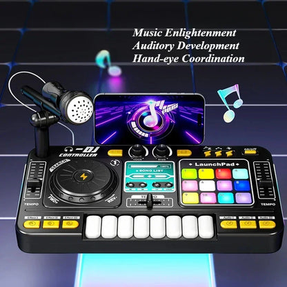 Simulation DJ Mixer Controller Kids Toys Multifunctional Music Effect Children Toy Electronic Musical Instrument Game Birthday Gifts Toys for Boy Girls Chirstmas Gifts Ship From Germany Fast Delivery